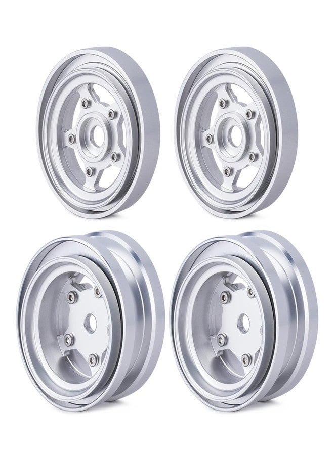 VNUHV Aluminum Wheel Rim Hub Set for Tamiya Grasshopper,Hornet, Mighty Frog, Fighting Buggy Upgrades Parts (Silver) - Image 1